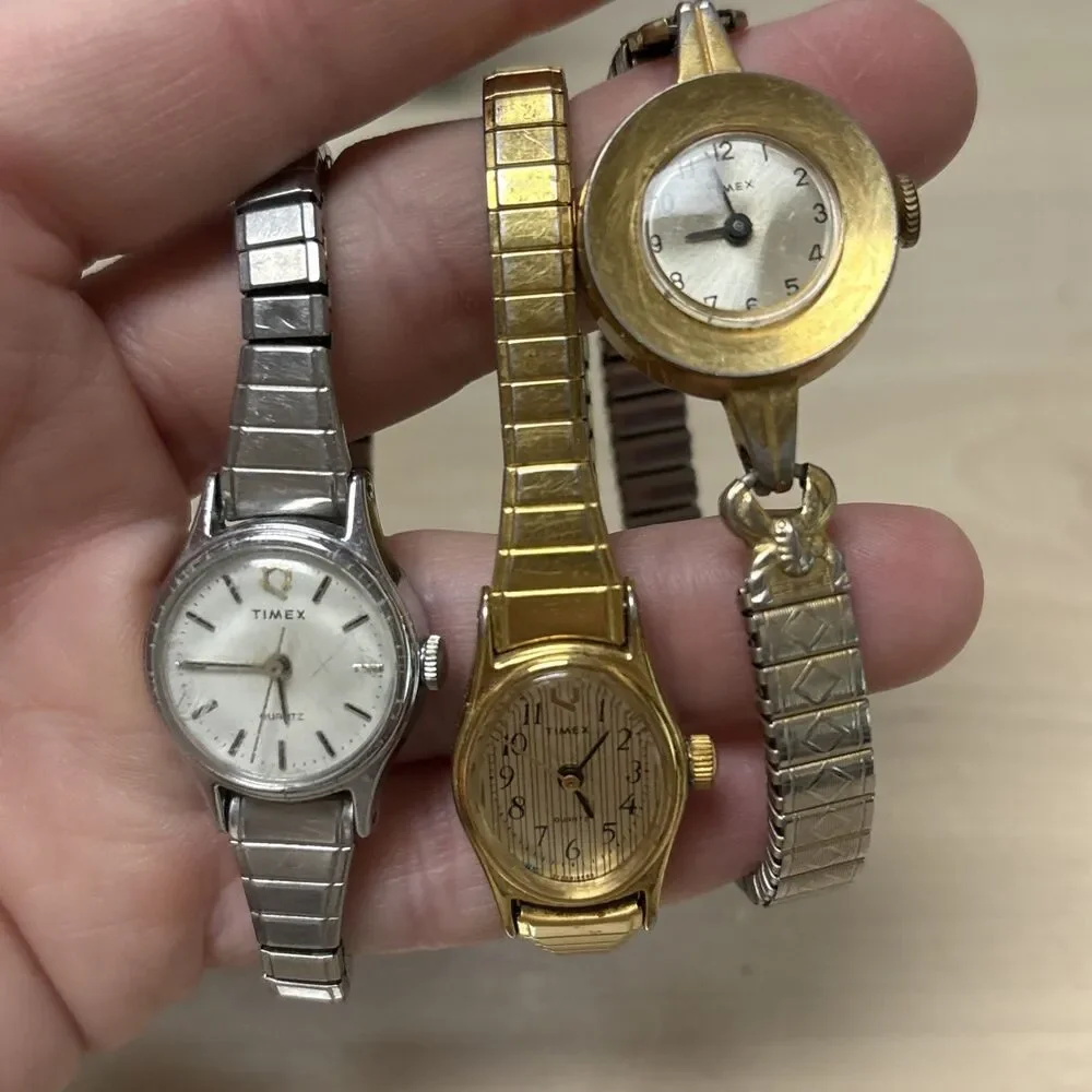 Vintage Timex Watch Lot  Of 9 For Parts Untested!